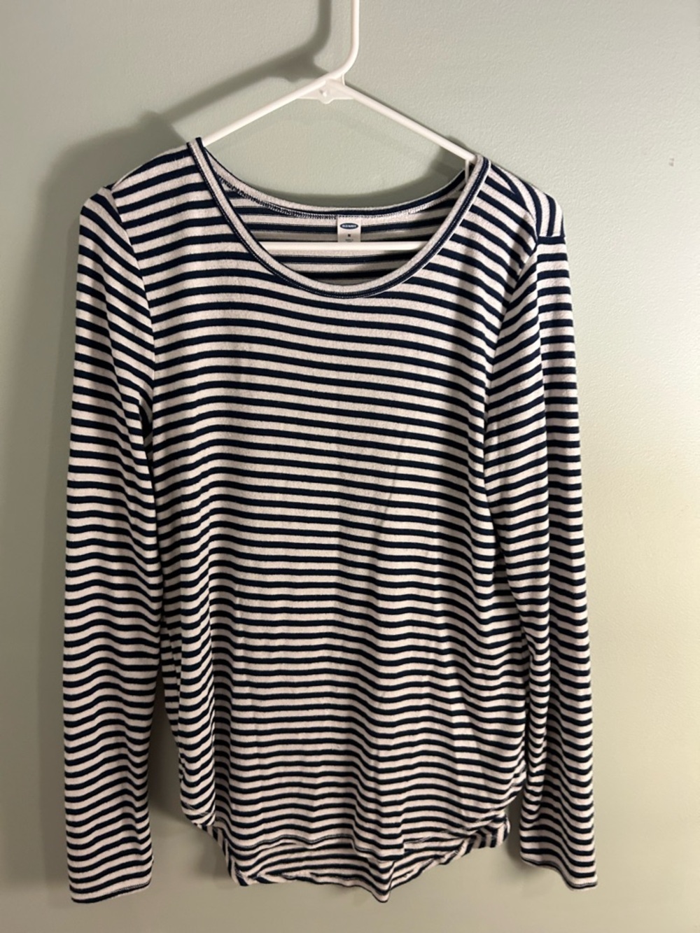Old Navy Navy & White Striped Long Sleeve Top